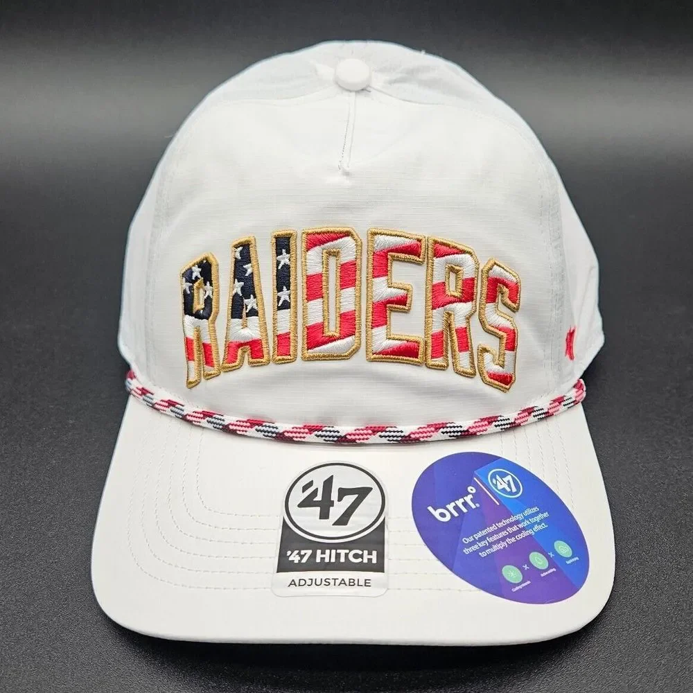 Las Vegas Raiders '47 Brand Brrr Rope Hat Cap‎ Strapback Hitch NFL American Flag